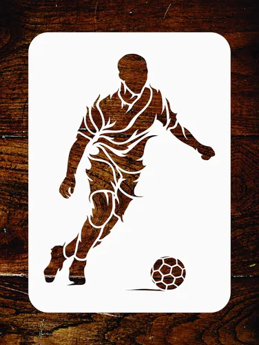 Vista 2 de Plantillas para paredes: Plantilla de fútbol, 6.5 x 9 pulgadas (M) - Pared decorativa para jugador de fútbol