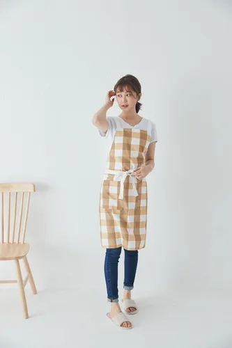 Vista 46 de Jeelow Delantal de cocina de algodón o sarga de algodón para hombres y mujeres, ajustable con bolsillos ajustables