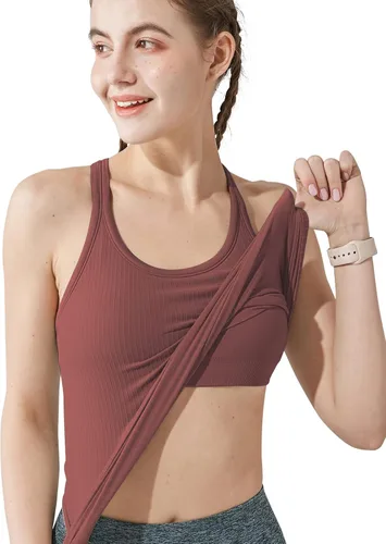 Vista 98 de sphinx cat - Camiseta corta de entrenamiento para mujer, camiseta sin mangas, acanalada, con espalda cruzada y brasier integrado