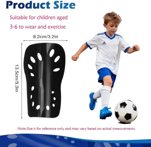 Vista 2 de Espinilleras de fútbol, 2 pares de fundas de espinilleras de fútbol superligeras y transpirables, equipo de protección de espinilleras para niños