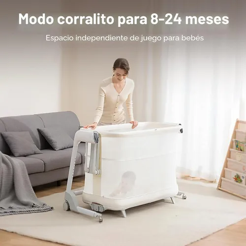 Vista 7 de Maydolly Moisés para Bebé, Cuna Inteligente, Detección y Respuesta Automática de Llanto, Moisés Mecedora para Bebé, 7 Alturas Ajustables con Colchón