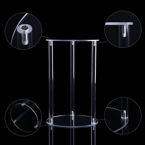 Vista 3 de YourGift Soporte para plantas de interior y exterior, soporte acrílico para plantas de interior, estante resistente para macetas, estante