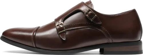 Vista 2 de Bruno Marc Mocasines de vestir para hombre con correa de monje