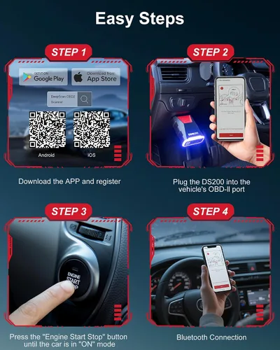 Vista 9 de GOOLOO DEEPSCAN DS200 OBD2 Escáner Herramienta de Diagnóstico, Bluetooth Inalámbrico Diagnósticos de Todos los Sistemas para iOS y Android, Control