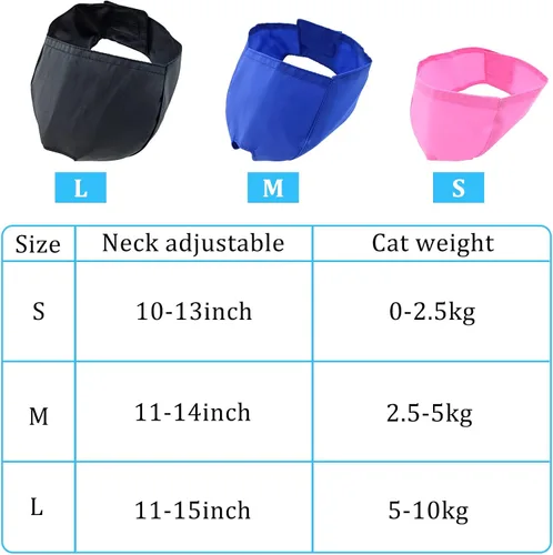 Vista 3 de 3 bozales para gatos, bozales de malla transpirable, bolsas de retención para aseo de gatos con bozal antimordeduras antimaullido para evitar que