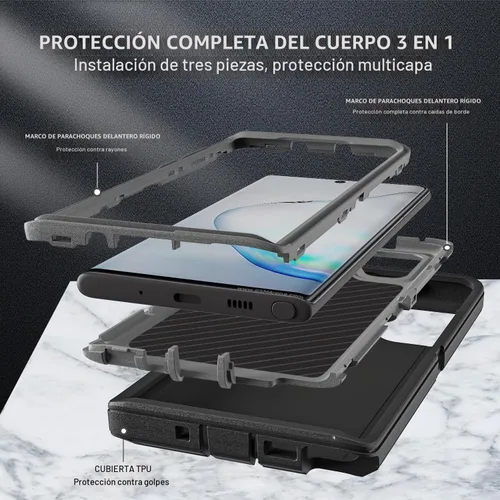 Vista 4 de YKHJKLEC Solo funda para Samsung Galaxy Note 10, [no compatible con Galaxy Note 10 Plus], con 2 piezas