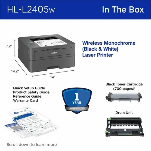 Vista 10 de Brother HL-L2405W Impresora láser monocr