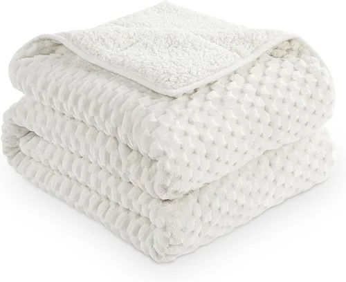 Vista 8 de Mr. Sandman Mantas con peso para adultos, tamaño matrimonial, 10 libras, manta cálida de forro polar Sherpa para dormir y calmar, manta de cama