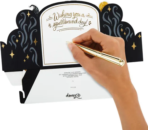 Vista 6 de Hallmark Disney Hocus Pocus - Tarjeta de cumpleaños de Halloween (Sanderson Sisters) Paper Wonder, emergente cortado con láser 3D, sobre a juego