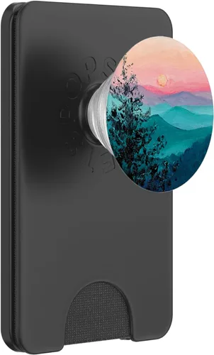 Vista 7 de Fresco Montañas Acuarela Pintura Diseño Al Aire Libre Amantes PopSockets Intercambiable PopGrip