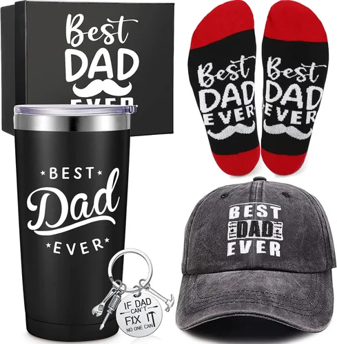 Vista 11 de Set de regalos de bandera americana Sieral para hombres incluye vaso, gorra de béisbol, calcetines, llavero con caja de regalo para veteranos