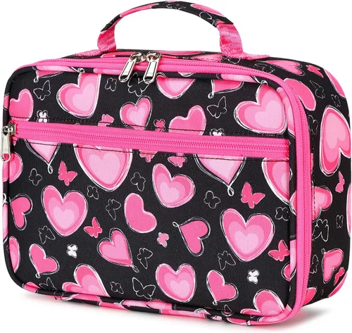 Vista 12 de abshoo Bolsa de almuerzo con aislamiento térmico para niñas, bolsa de almuerzo reutilizable, kit de bolsa de comida para niñas escolares (mariposa)