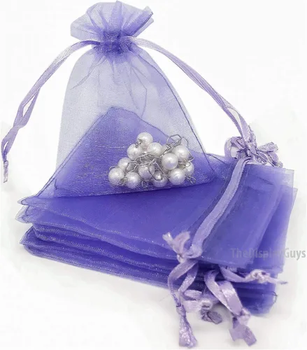 Vista 25 de TheDisplayGuys - Paquete de 48 bolsas de regalo de organza transparente negra de 2 x 2-3/4 pulgadas con cordón, bolsas de regalo para joyas, bolsas