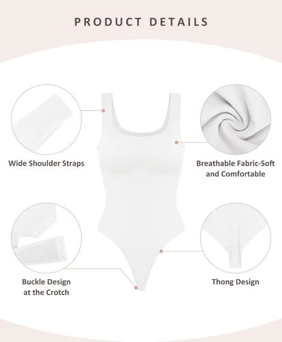 Vista 4 de FeelinGirl Body moldeador para mujer con control de abdomen, sin costuras, body de compresión para la vida diaria