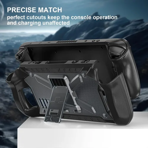 Vista 4 de DMaos Funda protectora para cubierta de vapor con soporte, TPU y cubierta de PC, absorción de impactos para accesorios de cubierta de vapor