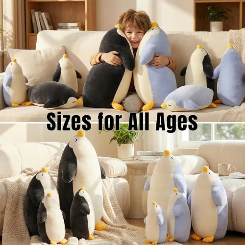 Vista 2 de DENTRUN Muñecas de pingüino de peluche a granel, lindos juguetes de peluche de pingüino para niños, niñas, adultos, regalo de cumpleaños, Navidad