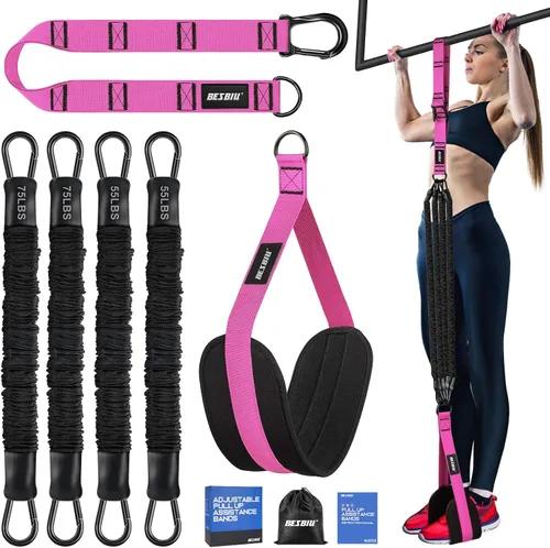 Vista 10 de Pull Up Assistance Bands 260lbs, Heavy Pull Up Bands Resistance Bands for Pull Ups Working Out with Feet Rest, Pull Up Bar Bands Assistance Bands
