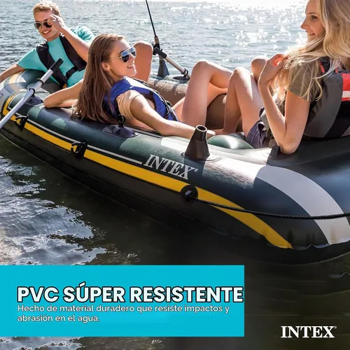Vista 4 de INTEX 66332EP Seahawk 2 Juego de Bote Inflable: incluye remos de aluminio de lujo de 48 pulgadas y bomba de alto rendimiento, PVC superfuerte