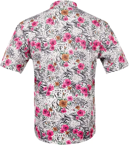 Vista 5 de Mens Flower Short Set 2 Piece Outfits Casual Button Down Shirts