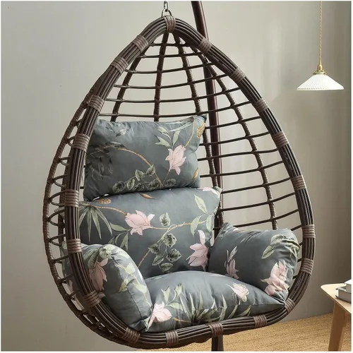 Vista 12 de ZTGL Cojines para silla de huevo, cojín para silla de huevo, cojín grueso para interiores y exteriores, para patio, jardín, color negro