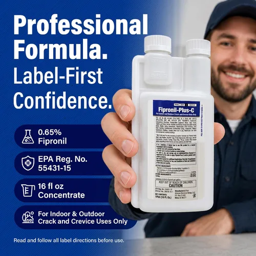 Vista 9 de Fipronil Plus-C concentrado insecticida, 16 onzas, hace 21 galones Mata cucarachas, hormigas, hormigas de fuego, insectos apestosos, arañas y más
