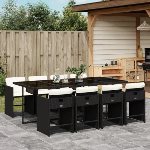 Vista 23 de Beige 5-Piece Outdoor Patio Dining Set with Foldable Chairs Cream Cushions Poly Rattan Furniture for Compact Storage Garden Backyard Balcony Use