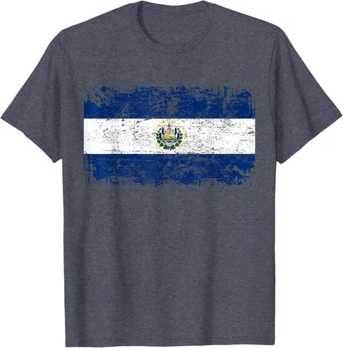 Vista 62 de EL SALVADOR Bandera Vintage Hombres Mujeres Niños Camiseta EL SALVADOR
