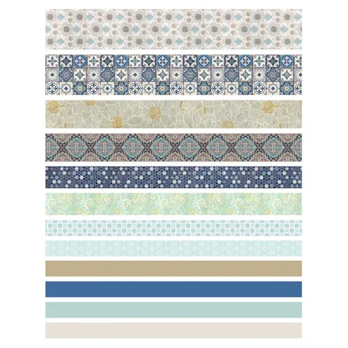 Vista 8 de Juego de 12 rollos de cinta Washi con varios patrones, suministros de manualidades para decoración de bricolaje y manualidades, estilo A