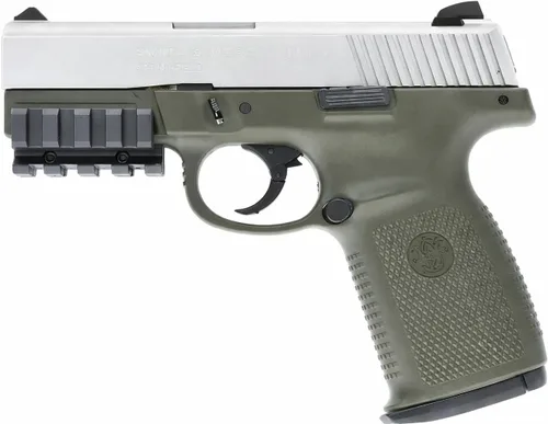 Vista 6 de Adaptador de riel Wesson Sigma Picatinny de 4 ranuras ligero y duradero negro mate láser y linterna