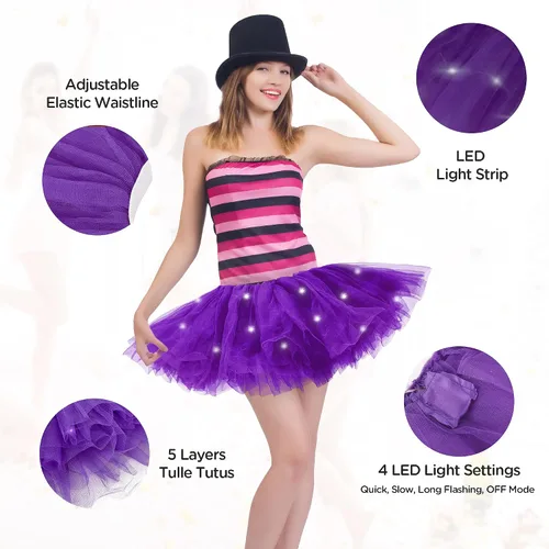 Vista 2 de Falda de tul con luces LED, de la marca Jasmine