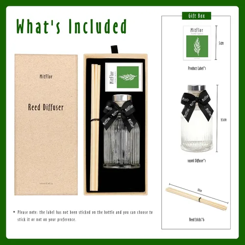 Vista 5 de MitFlor - Difusor de habitación, juego de difusor de varillas de ciprés de cedro con varillas de ratán natural, aromas refrescantes y limpios