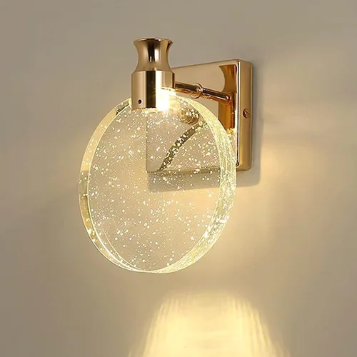 Vista 10 de Aomesinc Aplique de pared LED de cristal estilo nórdico, luces creativas simples para sala de estar, dormitorio, mesita de noche, tocador, baño