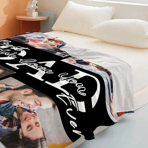 Vista 23 de Manta personalizada con imagen, manta personalizada con texto de fotos, manta de fotos personalizada para amiga, mamá y papá, regalos personalizados