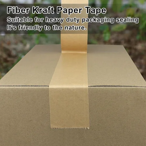 Vista 5 de BOMEI PACK Cinta de embalaje de papel reforzado de 2 pulgadas, cinta de envío de papel kraft autoadhesiva biodegradable, para embalaje resistente