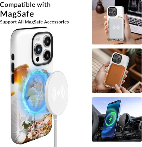 Vista 3 de Funda de teléfono con imágenes personalizadas para iPhone 18/17/16/15/14/13/12/11 Pro Max, compatible con MagSafe, funda protectora personalizada