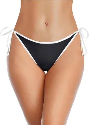 Vista 19 de Traje de baño de cintura baja con cobertura moderada para mujer Azul (Leaves)