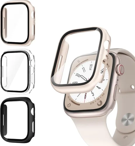 Vista 12 de COMMUTER - Juego de 4 fundas compatibles con Apple Watch de 40 mm Series SE 3ra Gen 2025 SE 2/1 6 5 4 con protector de pantalla de vidrio templado