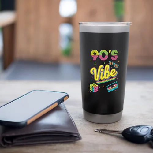 Vista 7 de 90s Nostalgia Retro Apparel - 90'S Vibe Retro Stainless Steel Insulated Tumbler