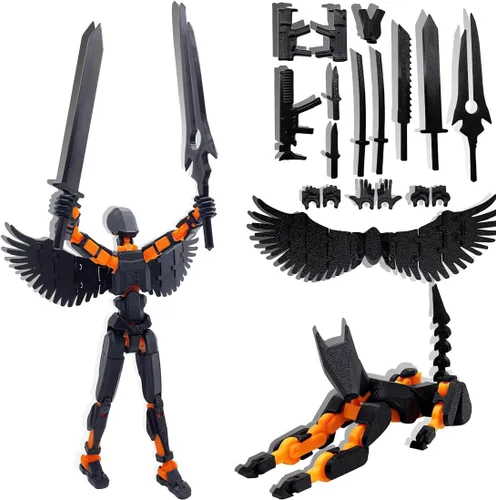 Vista 8 de T13 Juego de Figuras de Acción 3D Titan 13 Figura de Acción Maniquí Impresa en 3D Robo Juguete Multiarticulado Móvil con Articulación Completa