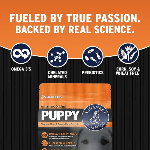 Vista 3 de Annamaet Original Puppy - Alimento seco para perros (pollo y arroz integral), bolsa de 5 libras