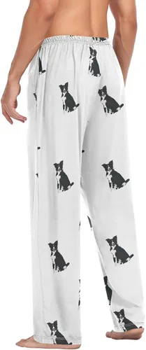 Vista 4 de Pantalones de pijama para hombre con puntero alemán de pelo corto para hombre, pantalones de pijama para dormir con bolsillos con cordón, talla S