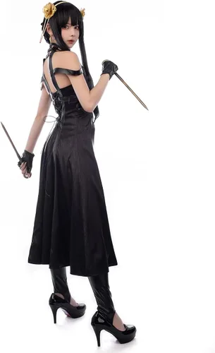 Vista 3 de Cosfun Yor Forger - Disfraz de cosplay negro C02883