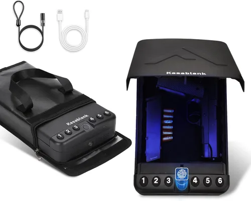 Vista 8 de Pistola, caja fuerte portátil de viaje para armas de fuego, caja fuerte para pistola, caja fuerte para armas de fuego en el automóvil con cerradura