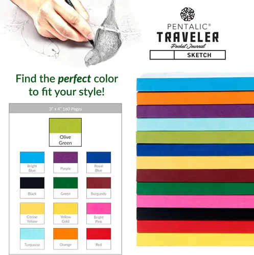 Vista 7 de Cuaderno de bocetos Travelers Dot Grid Pentalic Art, libre de ácidos