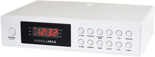 Vista 7 de HANNLOMAX HX-155CR Radio Reloj de Cocina con Temporizador de Cocción - LED Verde Radio FM, reloj digital, alarma doble, pantalla LED verde