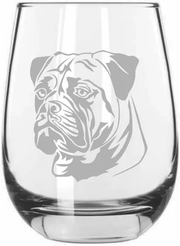 Vista 580 de Shar Pei (chino) - Vaso de vino sin tallo grabado para perro, 15.25 onzas