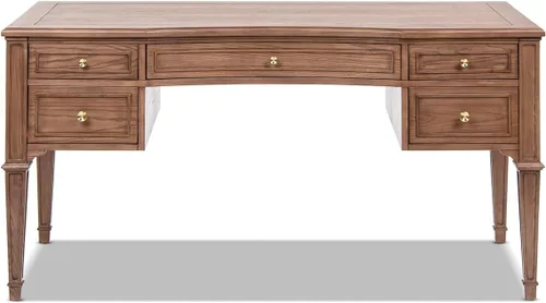Vista 8 de Jennifer Taylor Home JTH Luxe Dauphin Gold Accent - Escritorio ejecutivo de 5 cajones