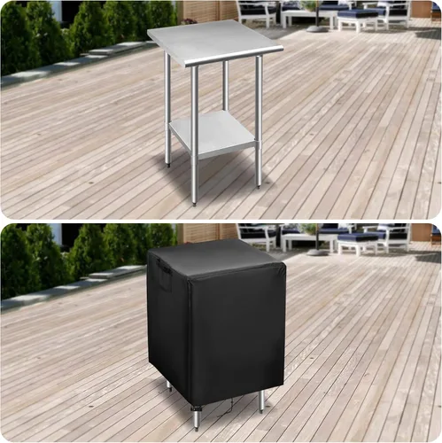 Vista 8 de Funda pequeña para mesa auxiliar de exterior, cubierta de mesa auxiliar de patio de 17 pulgadas para exteriores, funda impermeable para muebles