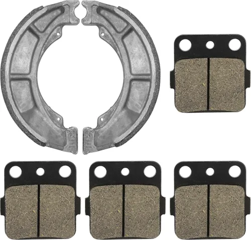 Vista 6 de Caltric Pastillas de freno delanteras y zapatas de freno traseras compatibles con Suzuki Lt-F250 Ozark 250 2007-2014