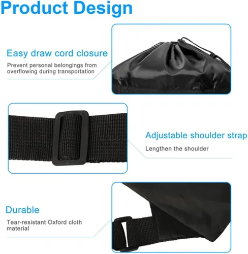 Vista 9 de Magik Paquete de 1 a 2 bolsas de lavandería de viaje negras con correas ajustables y asas (1 unidad)